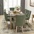 thumbnail image 2 of Farmhouse Velvet Dining Table Chair Set of 6, Rectangular Wooden Table& 6 Upholstered Diamond Tufted Parsons Chair with Nailhead Trim, Ergonomical Armless Chair Set for Dining Room, Kitchen, 2 of 9