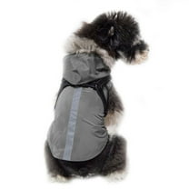 BT Bear Dog Raincoat with Built-in Harness, Hooded Waterproof Rain Jacket with Harness Coat,Adjustable Reflective Rain Poncho for Puppy Small Medium Large Dog Gray L
