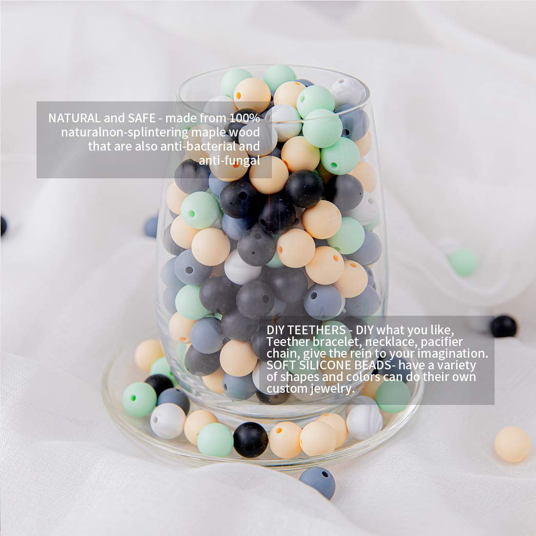 5pcs, Jupiter Silicone Beads Round Silicone Beads – Gooddles