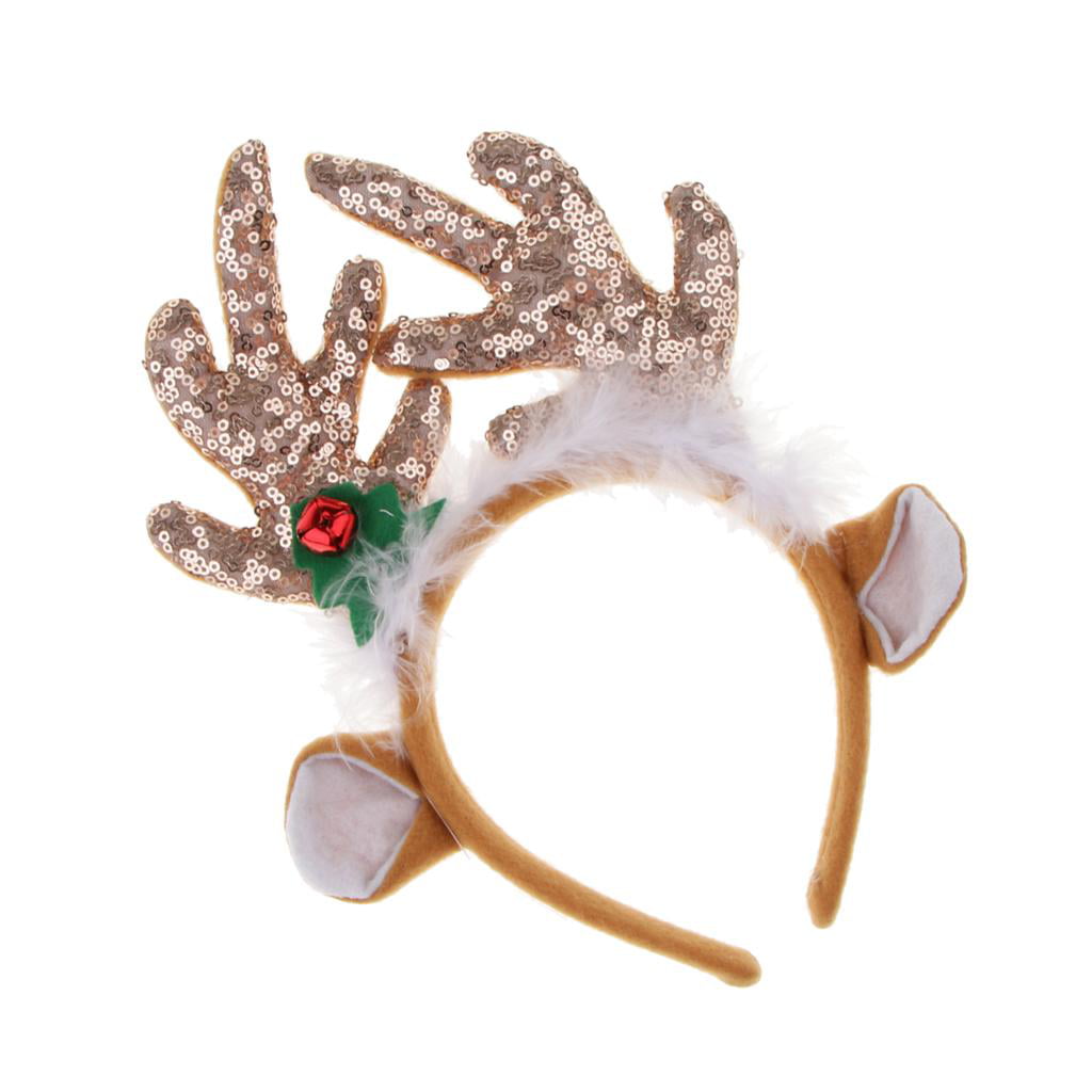 Red Reindeer Antlers Headband Fancy Dress Costume Christmas Outfit Party 