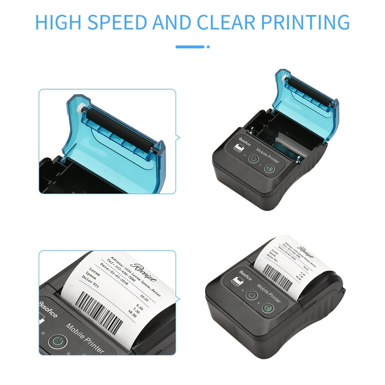 Mini Thermal Printer With 1 Roll Of Paper, Portable Photo Printer