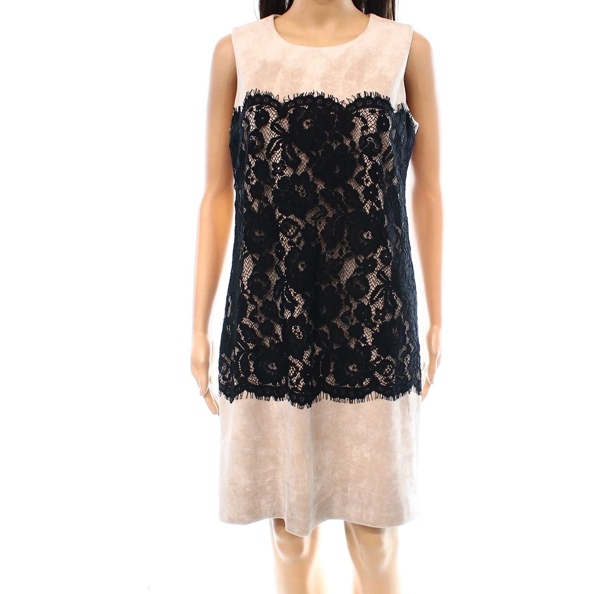 Calvin Klein Womens Lace-Trim Suede Sheath Dress 14, Beige/Black | Walmart  Canada