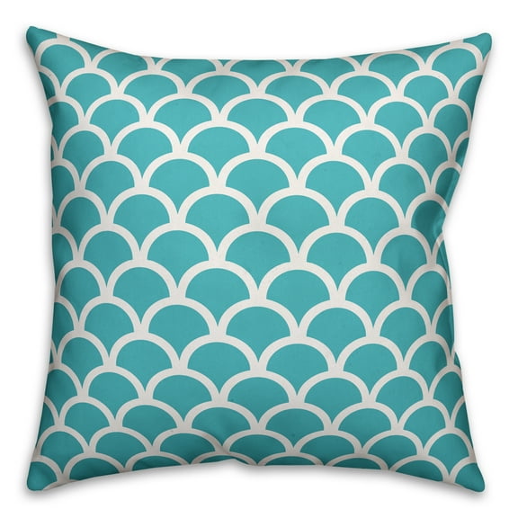 Creative Products Blue Scallop Pattern 18x18 Indoor / Outdoor Pillow
