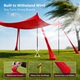 thumbnail image 3 of KAMEROUT Beach Tent, 7.5x7.5FT Easy Pop Up Beach Canopy Sun Shade UPF 50+ Protection with 4 Windproof Stability Poles and Sandbags, Outdoor Sun Shelter for Family Camping, Red, 3 of 9