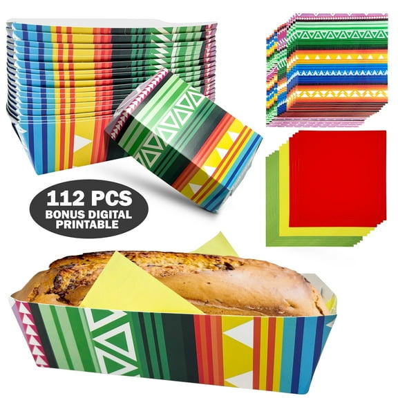 SWAMYRA | 36 Set Fiesta Party Supplies – Complete Disposable Fiesta Food Trays with Wax Paper & Napkins | Perfect for Cinco De Mayo, Mexican Fiesta Birthday Parties, Events & Catering