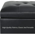 thumbnail image 5 of Leather Storage Ottoman Bench with 360° Caster Wheels, 24" Black Rectangle Rolling Ottoman with Storage, Foot Rest Bench Rectangle Ottomans Stool for Living Room Bedroom, 5 of 15