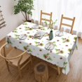 thumbnail image 5 of Red Strawberry Rectangle Tablecloth Watercolor Fruit Floral Green Leaves Table Cloth Dining Table Cover for Home Kitchen Restaurant Party Buffet Picnic 60 x 84 Inch, 5 of 6