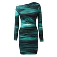 thumbnail image 5 of DHFJKG One Shoulder Bodycon Women Long Sleeve Mini Dress Asymmetric Slim Fit Tie Dye Casual Dresses Club Party Wear Stylish Dresses, 5 of 7