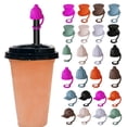 thumbnail image 2 of 4Pcs Straw Cover Hat Silicone Straw Toppers Dustproof Splashproof Straw Lid Water Bottle Accessory, 2 of 8