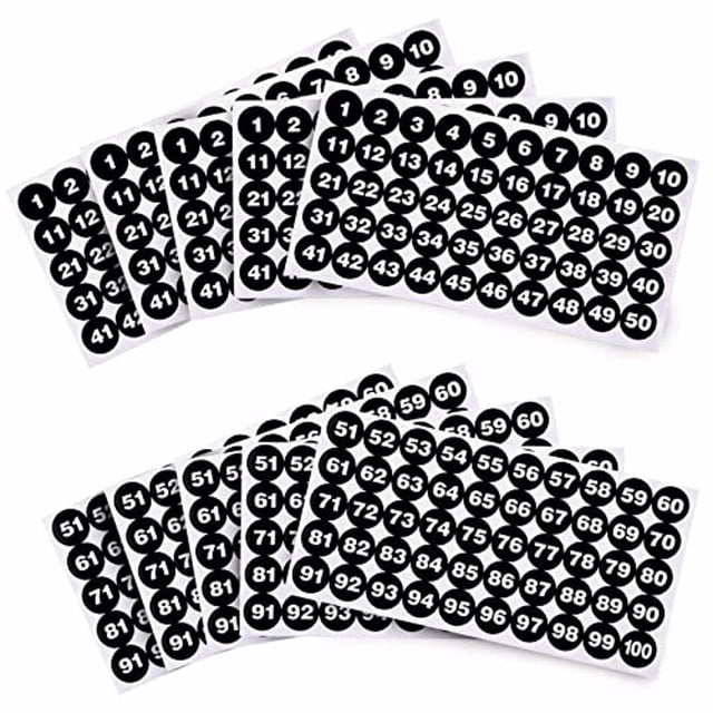 letairis 10pcs/set Waterproof And Oil-proof PVC Number Labels For Book Decoration Wide Application Sticker