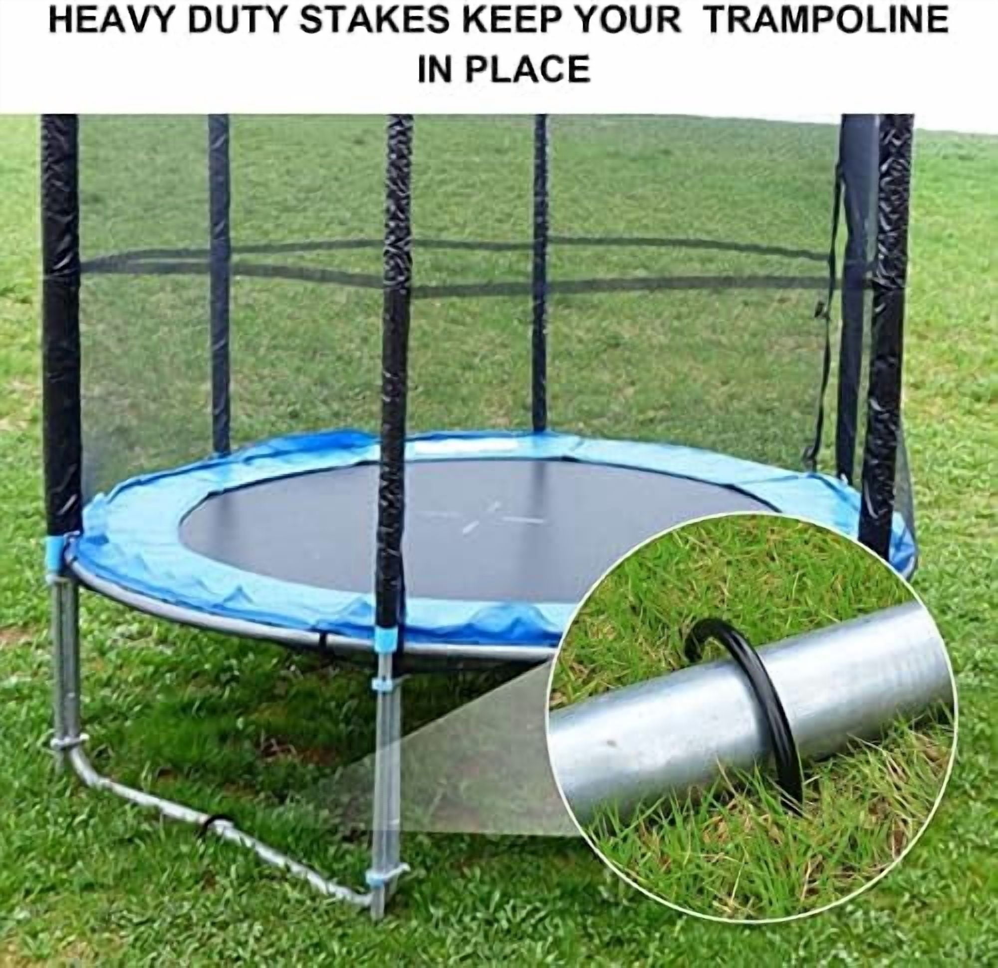 12inch Trampoline Accessories Trampolines Stakes Trampoline Anchors Heavy Duty High Wind U Type, Safety Accessories Galvanized Steel for Soccer Goals, Camping Tents and Garden Decoration