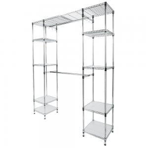 Bingkers Custom Closet Organizer Shelves System Kit Expandable Clothes Storage Metal (Best Custom Closet System)