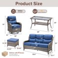 thumbnail image 6 of Jentlehouse 6-Piece Outdoor Patio Furniture Set with Swivel Chairs and Sofa,Hige Back Deep Seat Outdoor Conversation Set for Poolside Backyard Balcony, 6 of 12