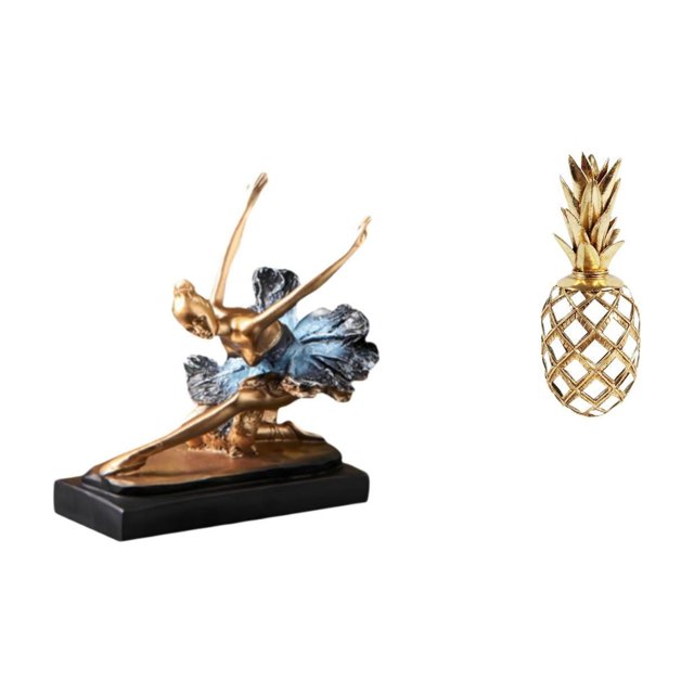 Figura Decorativa De Bailarina De Ballet, Estatua De Bailarina, Regalo De Escritorio, Figura Para Chimenea, Restaurante, Escultura De Mesa, Resina Decorativa, Color Dorado, Para Oficina,