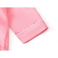 thumbnail image 4 of Tebbis Satin Pajamas for Girls - Pink Cute Silky Long Sleeves & Pants Sleepwear PJ Set Size 10, 4 of 7