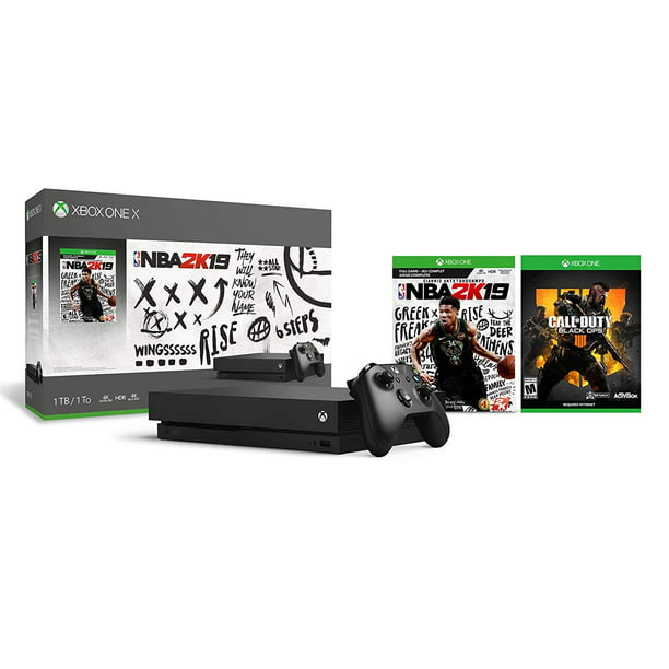 Xbox One X 4k Hdr Enhanced Call Duty Nba 2k19 Bonus Bundle Black