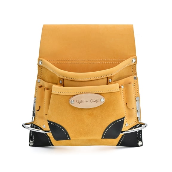 Style n Craft  93823 - 8 Pocket Nail & Tool Pouch in Top Grain Leather