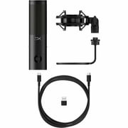 HyperX QuadCast 2 S – USB Microphone, with RGB Lighting, Streaming and Podcasting, with On-Board Controls, LED Lighting, Removable Shock Mount, PC, Mac, USB-C - Black