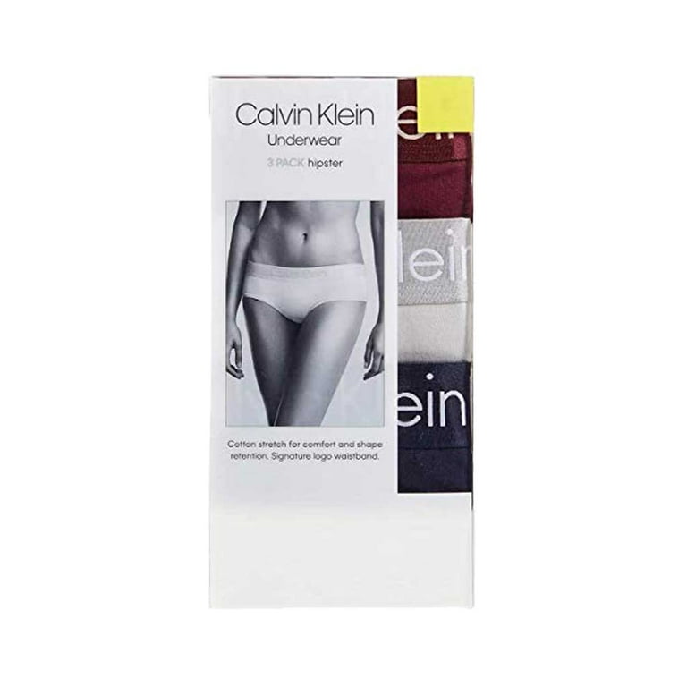 Calvin Klein Womens Logo Hipster Panty 3 Pack