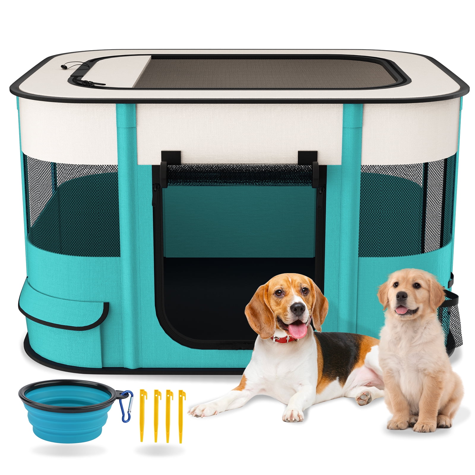 BEBANG Pet Playpen, Foldable Portable Dog Cat Playpens Exercise