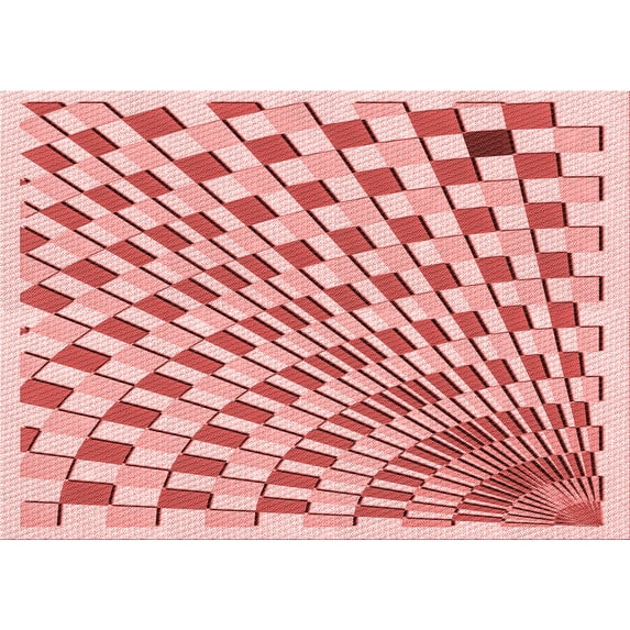 Ahgly Company Machine Washable Indoor Rectangle Transitional Grapefruit Red Area Rugs, 5' x 7'