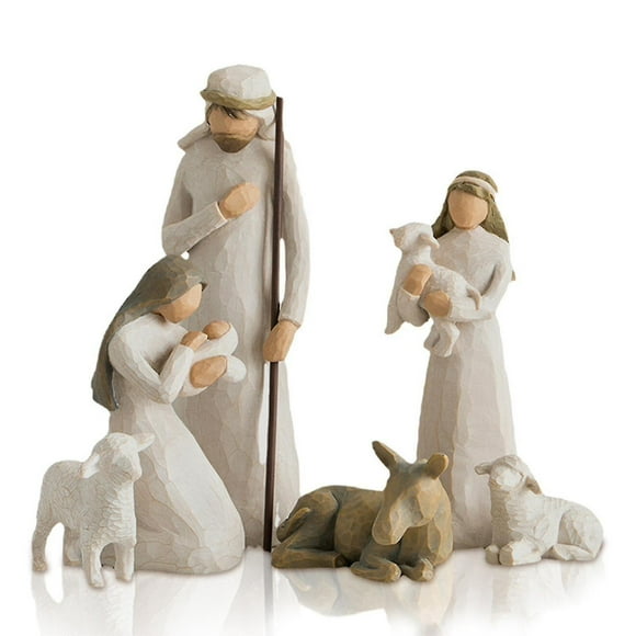 Willow Tree Nativity Kit Engraved Hand Painted Nativity 6pcs Home Decoration