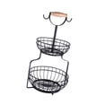 thumbnail image 4 of Cesta de frutas Cesta de alambre para frutas Soporte de 2 niveles Cesta de almacenamiento independiente para el hogar Porta frutas para vajilla, 4 of 9