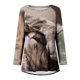 thumbnail image 4 of Blusa de manga larga con cuello redondo para mujer, camisetas informales con estampado de animales Pompotops FGAJ884, 4 of 5