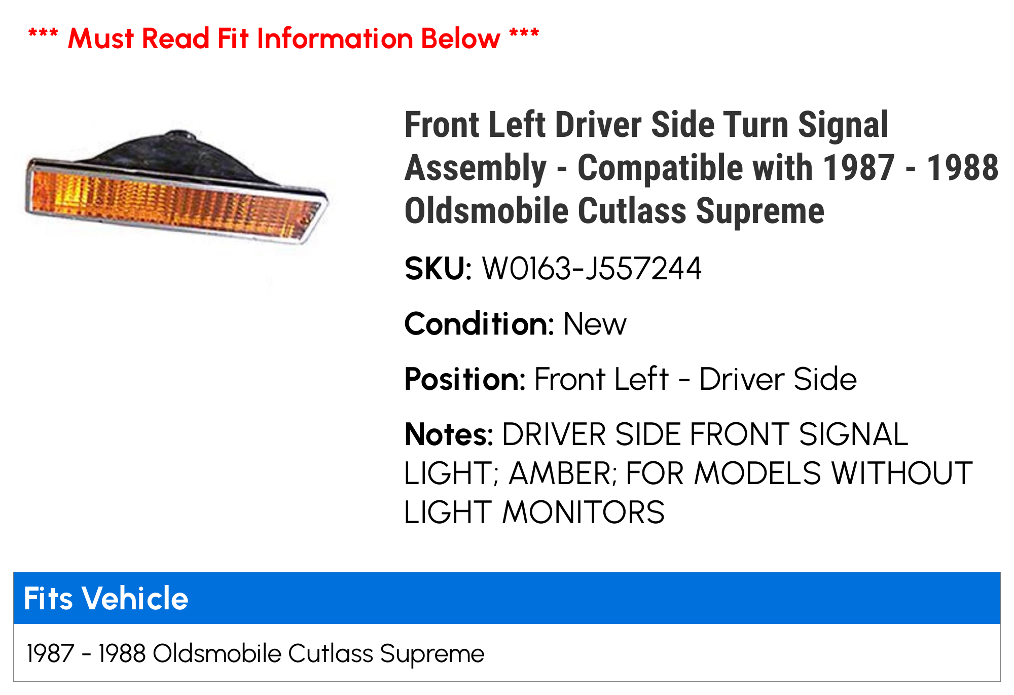 Sale 70’s キツツキマーク ヴィンテージ １レッグ　オーバルテーブル Front Left Driver Side Turn Signal Assembly - Compatible