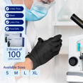 thumbnail image 2 of 1st Choice Black Nitrile Exam Gloves, Size Large, 200 Count, Light-Duty, 2 of 6