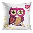 thumbnail image 1 of RYLABLUE Coloré Mignon Hibou Rose Dessin Animé Printemps Jeter Taie d'Oreiller Housse de Coussin, 1 of 1