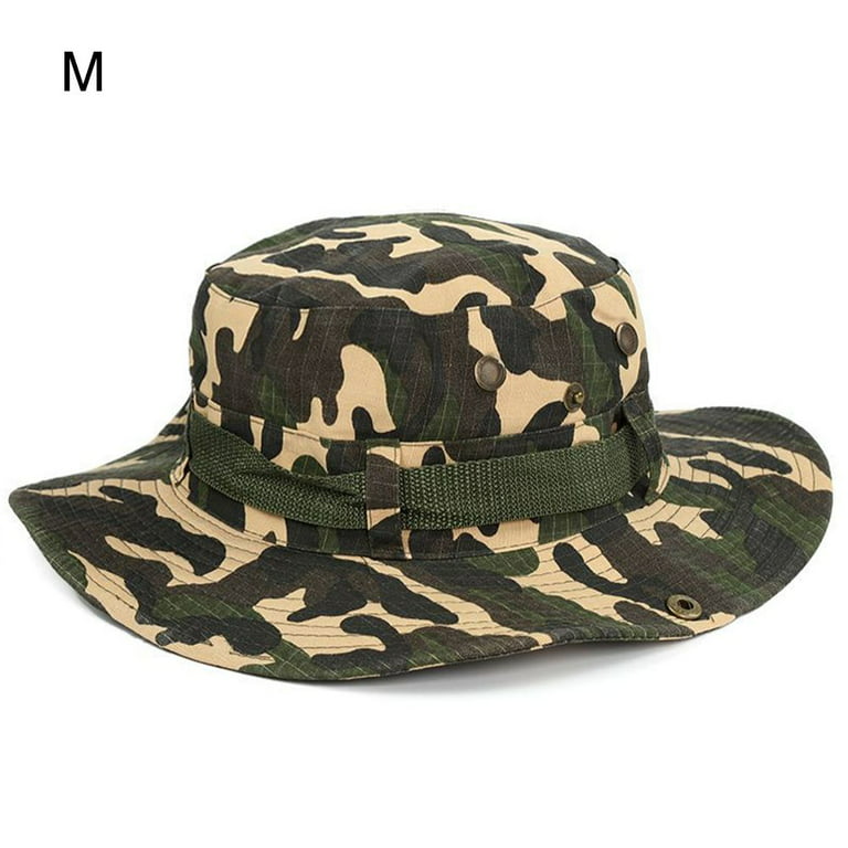 Men & Women Wide Brim Jungle Hat Camping Men's Bucket Hats Military Boonie  Hat Fishing Cap Sun Hat COLOR M