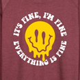 thumbnail image 3 of Instant Message - Everything Is Fine Melted Smile - Women's Lightweight French Terry Long Sleeve Shirt, 3 of 6