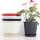 thumbnail image 3 of Kearding Maceta de flores para suelo de , maceta de jardín para dormitorio, maceta de resina, contenedor de plantas suculentas con bandeja, Jardín y Patio Gris Negro/Bandeja 18 cm * 13 cm * 10 cm, 3 of 6