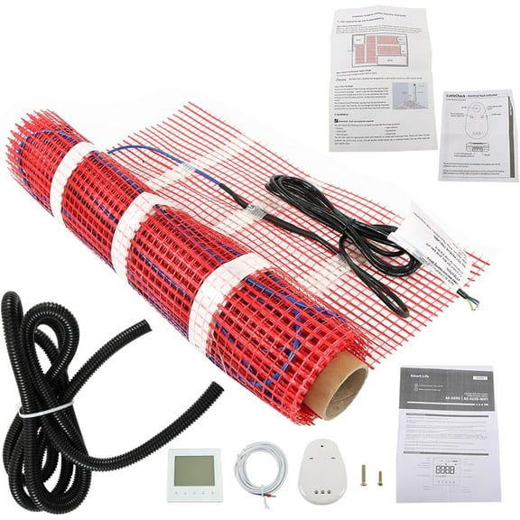 10 Sqft Floor Heat Mat Kit 120V Electric Floor Heating System Fit for Indoor Places Such As Homes, Offices, Schools, etc