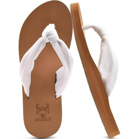 

KuaiLu Women s Yoga Foam Flip Flops with Arch Support Thong Sandals Non-Slip