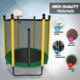 thumbnail image 2 of SereneLife 5FT 10FT Trampoline with Enclosure Net Outdoor Jump Rectangle Trampoline, Green, 2 of 3