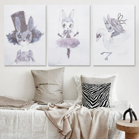 Cartoon Wedding Picture Mrosaa Unframed Nursery Cartoon Canvas Art Prints Poster Wall Art Hanging Print Painting Picture Home Decor - Clearance ()