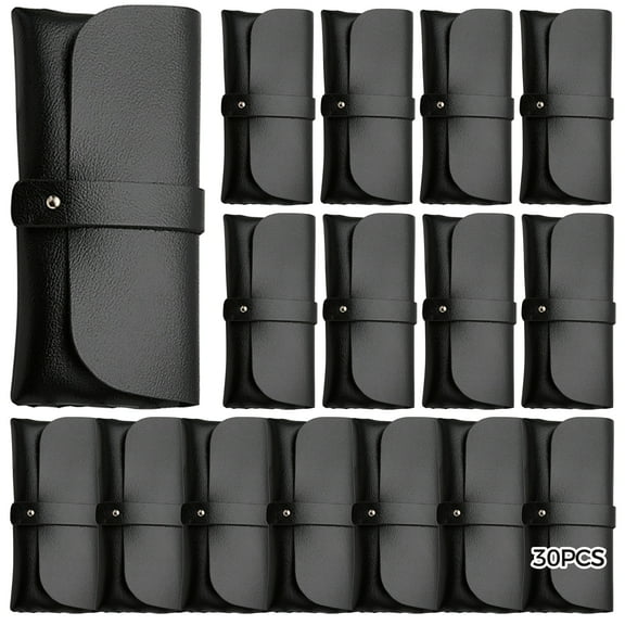30 Pcs Eyeglass Cases, PU Leather Glasses Case with Magnetic Closure, Soft Velvet Lining, Portable Eyewear Storage for Sunglasses, Reading Glasses, and Optical Glasses Stylish Design