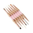 thumbnail image 5 of Unique Bargains 1 Set Rhinestones Handle Nail Art Brushes Kit for Nail Design Pink Gold Tone, 5 of 6