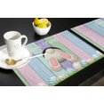 thumbnail image 5 of Easter Day Placemats Set of 4 - Spring Easter Bunny Colorful Wooden Board Place Mat for Dining Table Washable Cotton Linen Table Mats, 12 x 18 Inch, 5 of 6