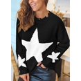 thumbnail image 2 of Razzlebelle Chandails Étoilés pour Femmes Automne 2025 Tendance Mignon Chandail Ample, 2 of 4