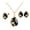 Black, variant on Shenmeida 3Pcs/set Exquisite Necklace Jewelry Set Waterdrop Shape Rhinestone Necklace Ring Earrings Set for Anniversary