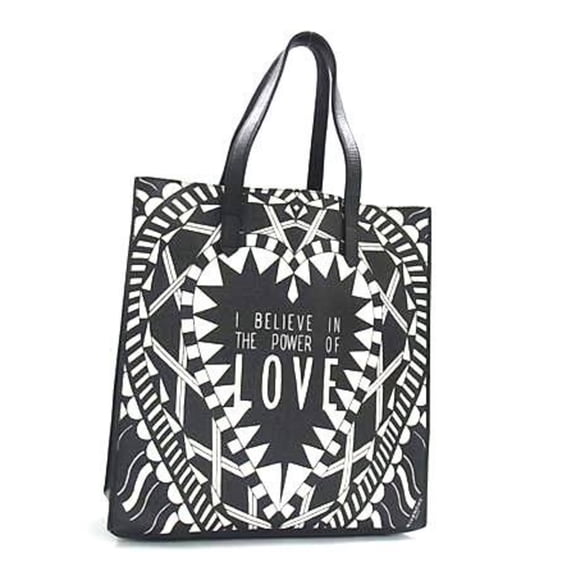 Pre-Owned GIVENCHY Power of Love tote bag in black and white, heart pattern for men... (Good)