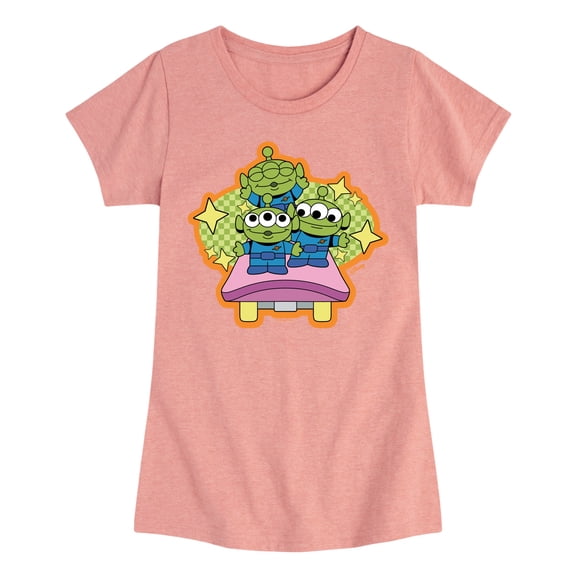 Toy Story - Green Checker - Youth Girls Fitted Short Sleeve T-Shirt