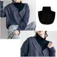 thumbnail image 4 of Women's Solid Stripe Turtleneck Dickey Collar Wear Outer or in Sweater Hoodie High Neck Mock Collar, 4 of 5