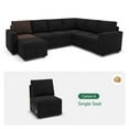 thumbnail image 3 of HONBAY Modular Sectional Sleeper Storage Sofa, Single Seat, Black, 3 of 6