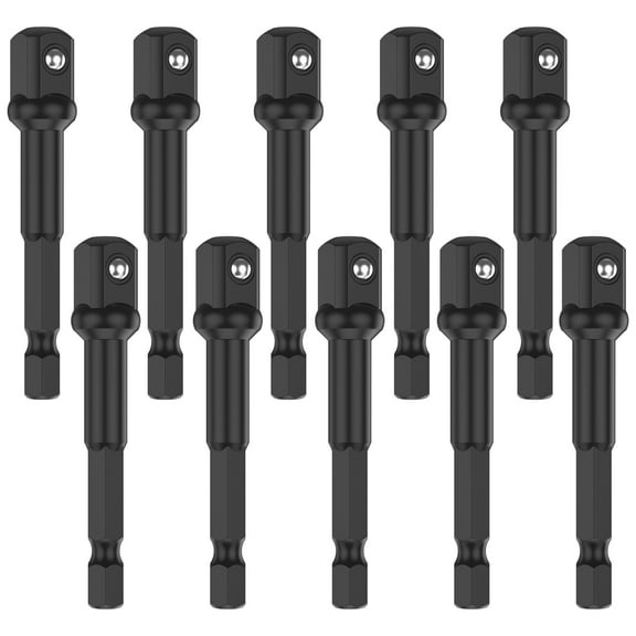 10Pcs 3/8 inch Impact Adapter Set Square Socket Adapter Set 1/4 Inch to 3/8 Inch Socket Adapter Kit Wear Resistant 3/8 inch Socket Adapter for Automotive DIY Extension Socket Driver Bits