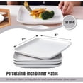 thumbnail image 6 of Bruntmor 8-Inch Set Of 4 Heavy Duty Ceramic Dinner Plates Elegant Matte, 6 of 7