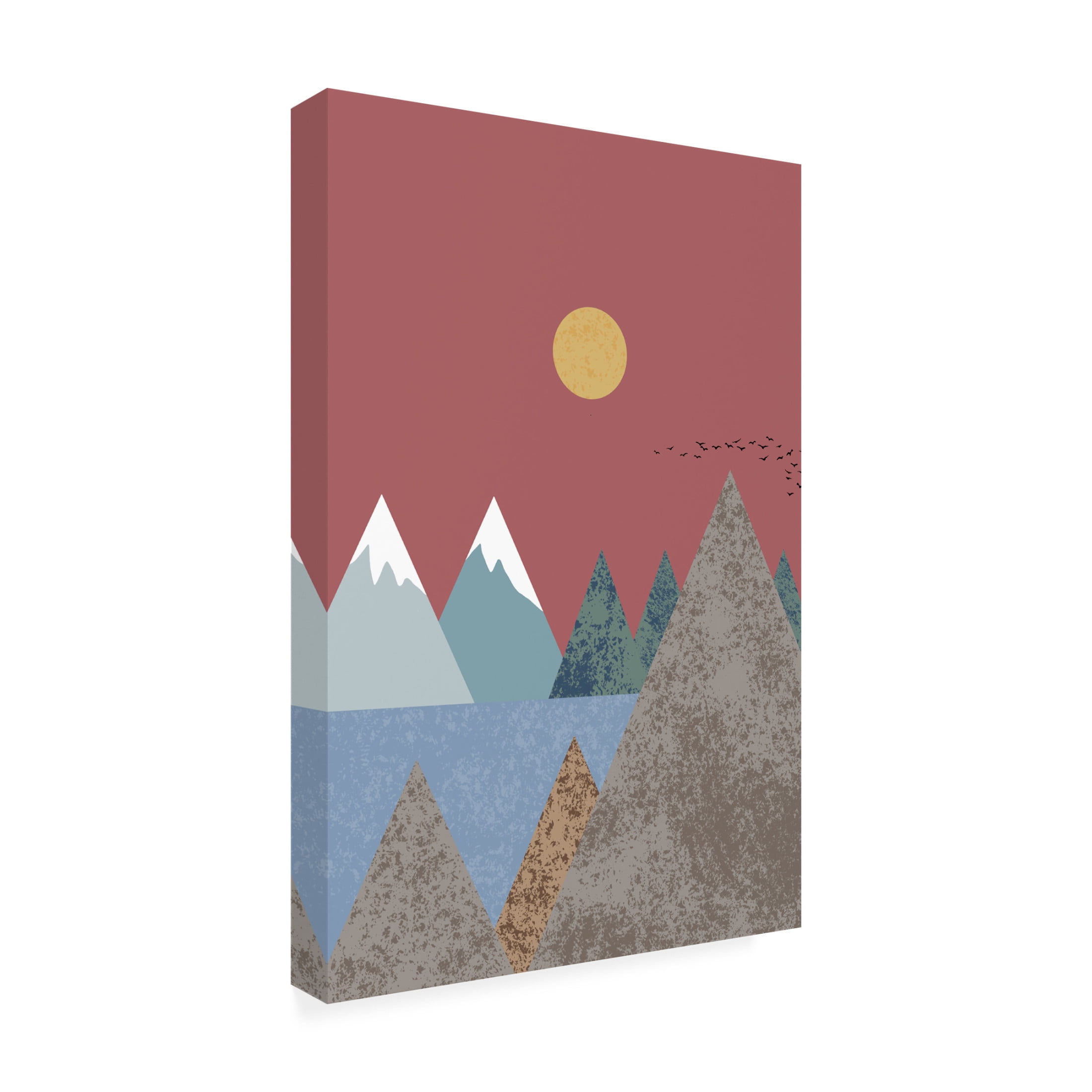 Canvas Wall Art - Pictufy Studio Ii 'Mountain Landscape' Wall Art for Living Room, Bedroom, or Office Décor by Trademark Fine Art - 30 x 47 Inches